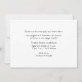 Moderne minimaliste Merci simple Nouveau bébé (Dos)