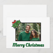 Moderne minimaliste Noël Holly modèle photo (Devant / Derrière)