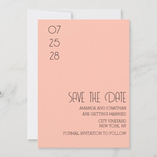 Moderne minimaliste Pastel Enregistrer la carte Da (Devant)