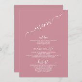 Moderne minimaliste Pastel Mariage Table Carte Men (Devant / Derrière)