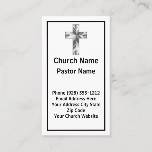 Moderne minimaliste Pasteur Cartes de visite (Devant)