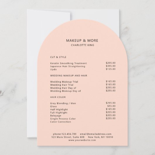 Moderne, Minimaliste, Pêche, Carte de Tarif de Sal (Devant)