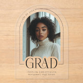 Moderne minimaliste photo Acrylique Faire-part Gra (Recto)