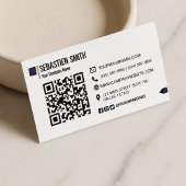 Moderne minimaliste QR Code Carte de visite - Blan
