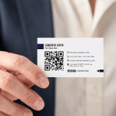 Moderne minimaliste QR Code Carte de visite - Blan