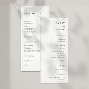 Moderne minimaliste Script Programme de mariage ch