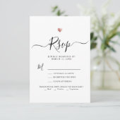 Moderne minimaliste Script Rose Gold Wedding RSVP (Debout devant)