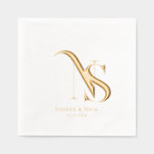 Moderne Minimaliste | Serviettes de monogramme de  (Recto)