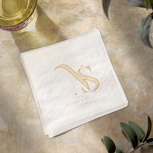 Moderne Minimaliste | Serviettes de monogramme de 