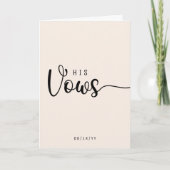 Moderne Minimaliste Ses Vows Mariage Vows carte (Devant)