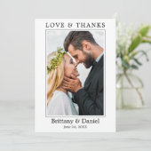 Moderne minimaliste Simple Amour Mariage Merci (Debout devant)