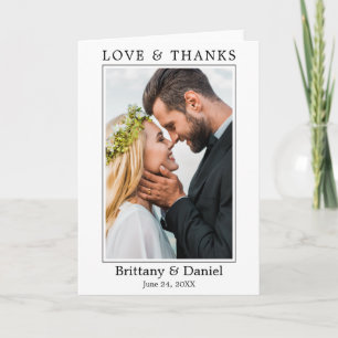 Moderne minimaliste Simple Amour Mariage Merci Pli