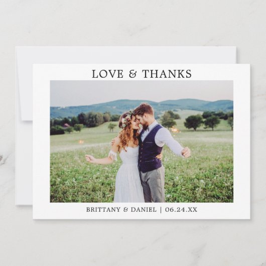 Moderne minimaliste simple amour Merci Mariage (Devant)