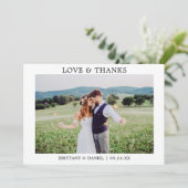 Moderne minimaliste simple amour Merci Mariage (Debout devant)