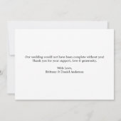 Moderne minimaliste simple amour Merci Mariage (Dos)