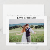Moderne minimaliste simple amour Merci Mariage (Devant / Derrière)