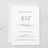 Moderne minimaliste Simple Noir Knot Invitation (Devant)