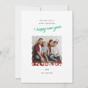 Moderne minimaliste vacances Carte photo Wavy Bord