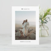 Moderne minimalistische 1 foto-bruiloft Hartelijk  Bedankkaart (Staand voorkant)
