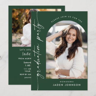 Moderne minimalistische 2 FOTO-graduatiepartij Kaart