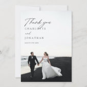 Moderne, minimalistische 2 foto's bruiloft Harteli Bedankkaart (Voorkant)