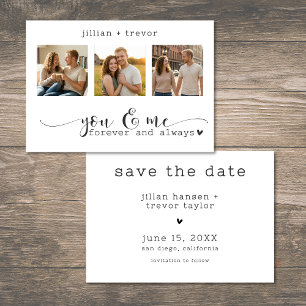 Moderne Minimalistische 3 Foto Script Collage Brui Save The Date
