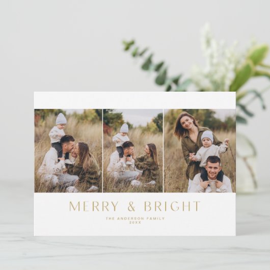 Moderne minimalistische 3-fotokaart kaart (Staand voorkant)