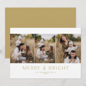 Moderne minimalistische 3-fotokaart kaart (Voorkant / Achterkant)