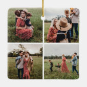 Moderne minimalistische 4 fotocollage keramisch ornament (Achterkant)