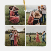 Moderne minimalistische 4 fotocollage keramisch ornament (Voorkant)