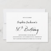 Moderne minimalistische 80ste verjaardag kaart (Voorkant)