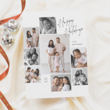 Moderne minimalistische 9 foto collage kerst