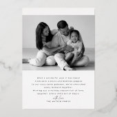 Moderne minimalistische 9 foto collage kerst folie feestdagenkaart (Achterkant)