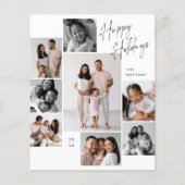 Moderne Minimalistische 9 Foto Collage Kerstbudget (Voorkant)