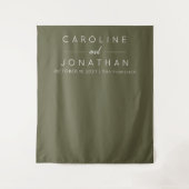 Moderne minimalistische aangepaste bruiloft achter wandkleed (Voorkant)