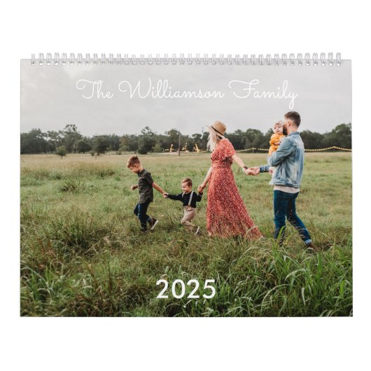 Moderne minimalistische aangepaste familiefoto 202 kalender (Hoes)