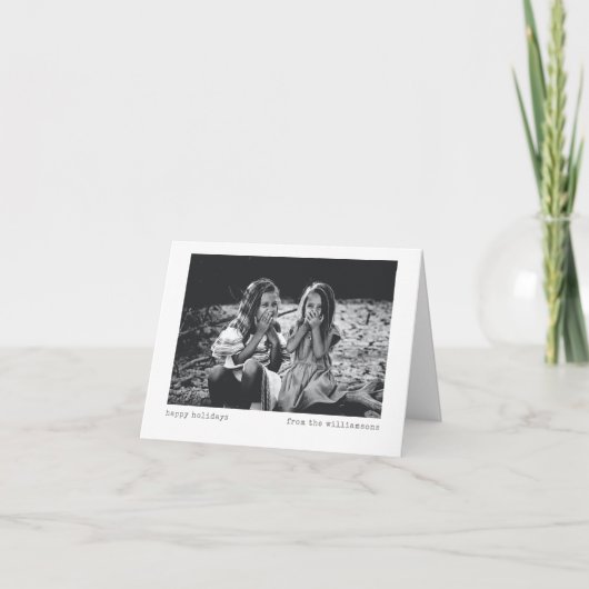 Moderne, minimalistische, aangepaste feestdag voor kaart (Voorkant)