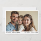 Moderne Minimalistische Aangepaste Foto Feestdagenkaart (Voorkant)