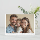 Moderne Minimalistische Aangepaste Foto Feestdagenkaart (Staand voorkant)