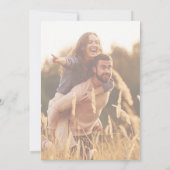 Moderne Minimalistische Aangepaste Fotohuwelijksui Kaart (Achterkant)