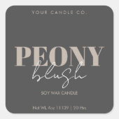 Moderne Minimalistische Aangepaste Kaarslabel Vierkante Sticker (Voorkant)