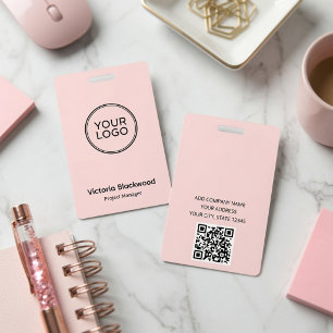 Moderne Minimalistische Aangepaste Logo QR-code Pe Badge