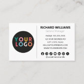 Moderne Minimalistische Aangepaste Logo Social Med Visitekaartje (Voorkant)