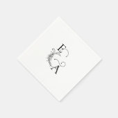 Moderne minimalistische aangepaste monogram bruilo servet (Hoek)