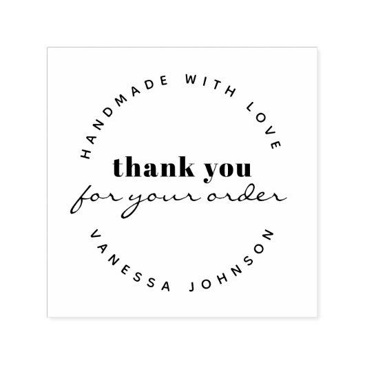 Moderne, minimalistische aangepaste naam bedankt v  zelfinktende stempel (Design)
