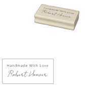 Moderne minimalistische aangepaste naam handgemaak rubberstempel (Gestempeld)