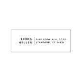 Moderne minimalistische aangepaste naam & retourad 	rubberstempel (Afrduk)