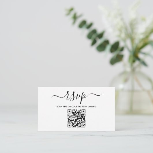 Moderne minimalistische aangepaste QR-code bruilof Informatiekaartje (Staand voorkant)