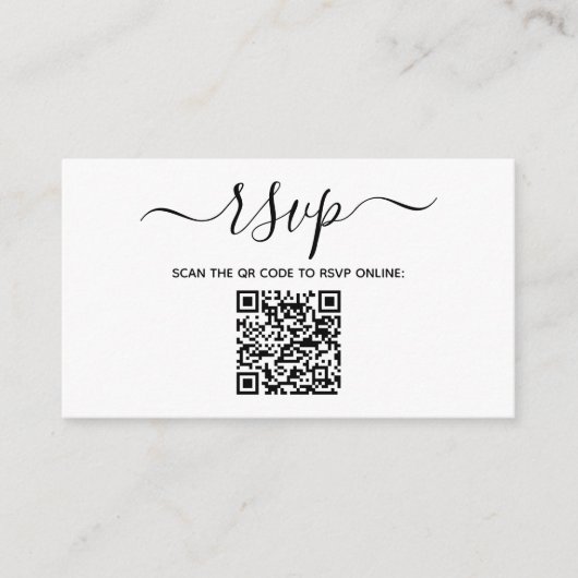 Moderne minimalistische aangepaste QR-code bruilof Informatiekaartje (Voorkant)