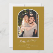 Moderne, minimalistische aangepaste schacht - Geel Feestdagenkaart (Voorkant)